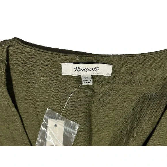 NEW Madewell Womens Size XS Kale Green Cap Sleeve Cotton Utility Jumpsuit $138 - Picture 6 of 10